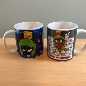2 Vintage 1994 Warner Bros Sakura Looney Tunes Marvin the Martian Coffee Mugs
